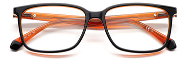 Premium Men Polaroid Eyeglasses: PLD D394 - Black Orange(2) - SpecSMART Eye Clinic (Front View)